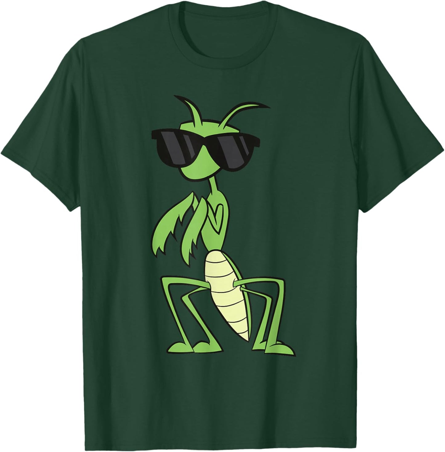 Praying Mantis With Sunglasses Grasshopper Praying Mantis T-Shirt - T-Shirt | Forest