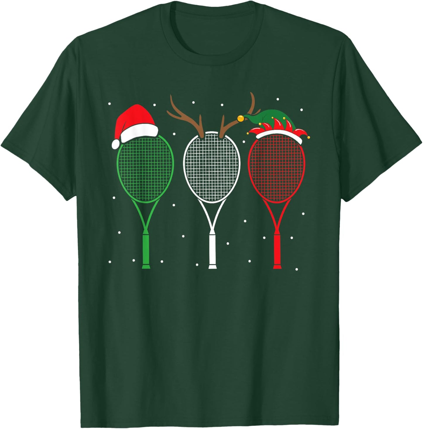 Tennis Player Sport Lover Merry Xmas Christmas Day T-Shirt - T-Shirt | Forest
