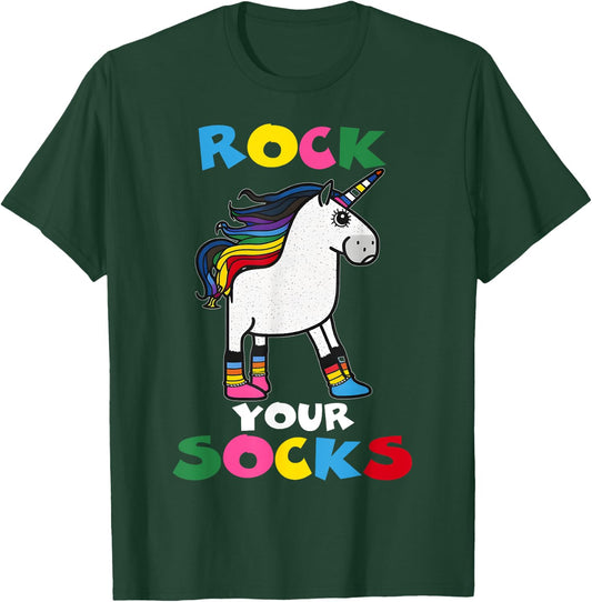 WORLD DOWN SYNDROME DAY Rock Your Socks Unicorn T-Shirt - T-Shirt | Forest