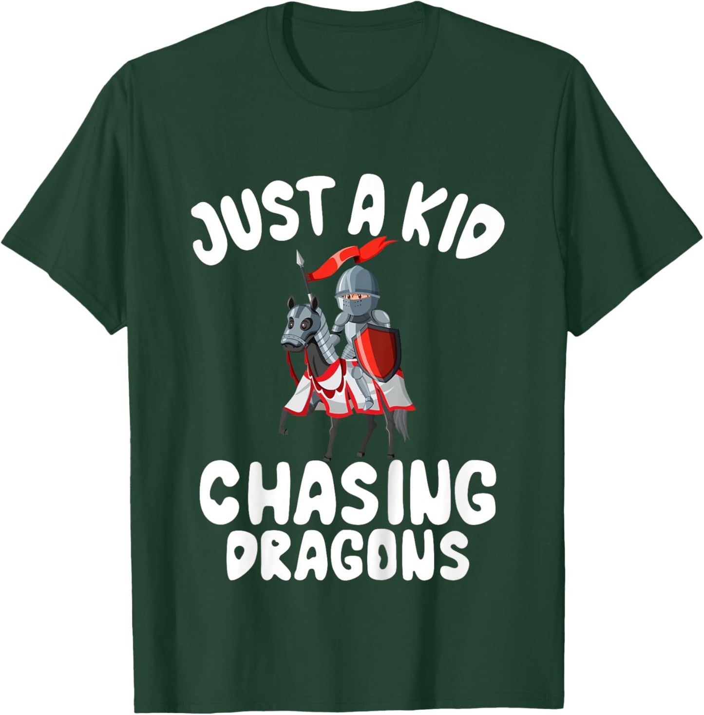 Kids Just a Kid Chasing Dragons Knight T-Shirt - T-Shirt | Forest