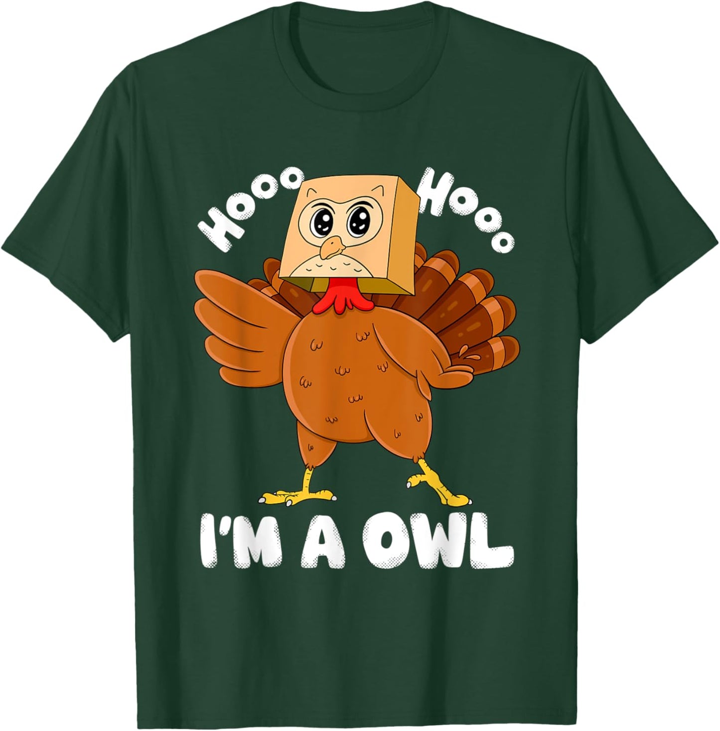 Thanksgiving Funny Fake Owl Turkey Graphic for Owl Lover T-Shirt - T-Shirt | Forest