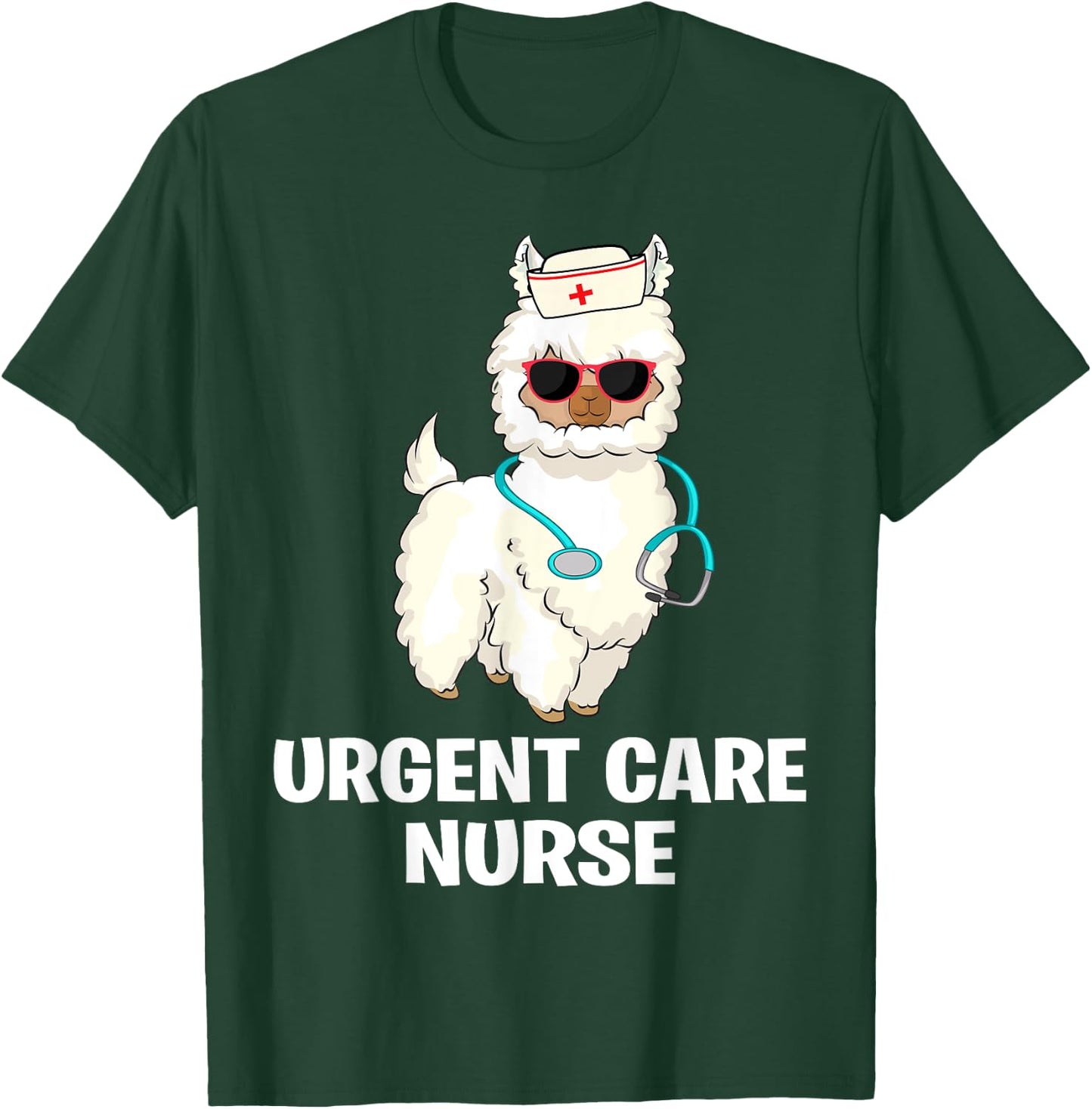 Funny Urgent Care Nurse Practitioner Llama ICU Nurse Llama T-Shirt - T-Shirt | Forest