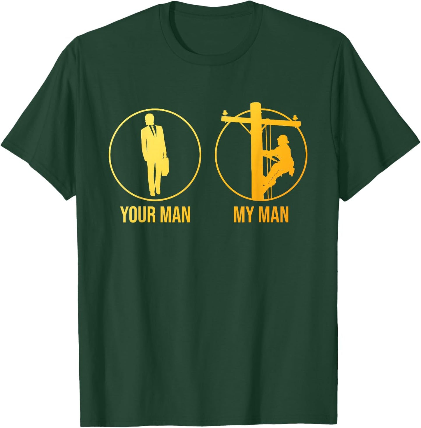 Funny Lineman Girlfriend Design Electrician Humor T-Shirt - T-Shirt | Forest