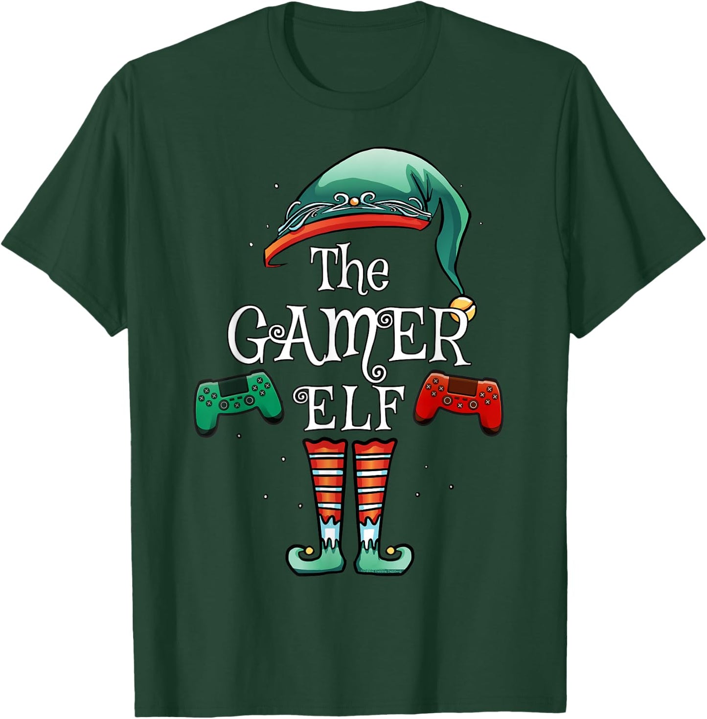 The Gamer Elf Matching Family Christmas Gamer T-Shirt - T-Shirt | Forest