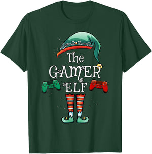 The Gamer Elf Matching Family Christmas Gamer T-Shirt - T-Shirt | Forest