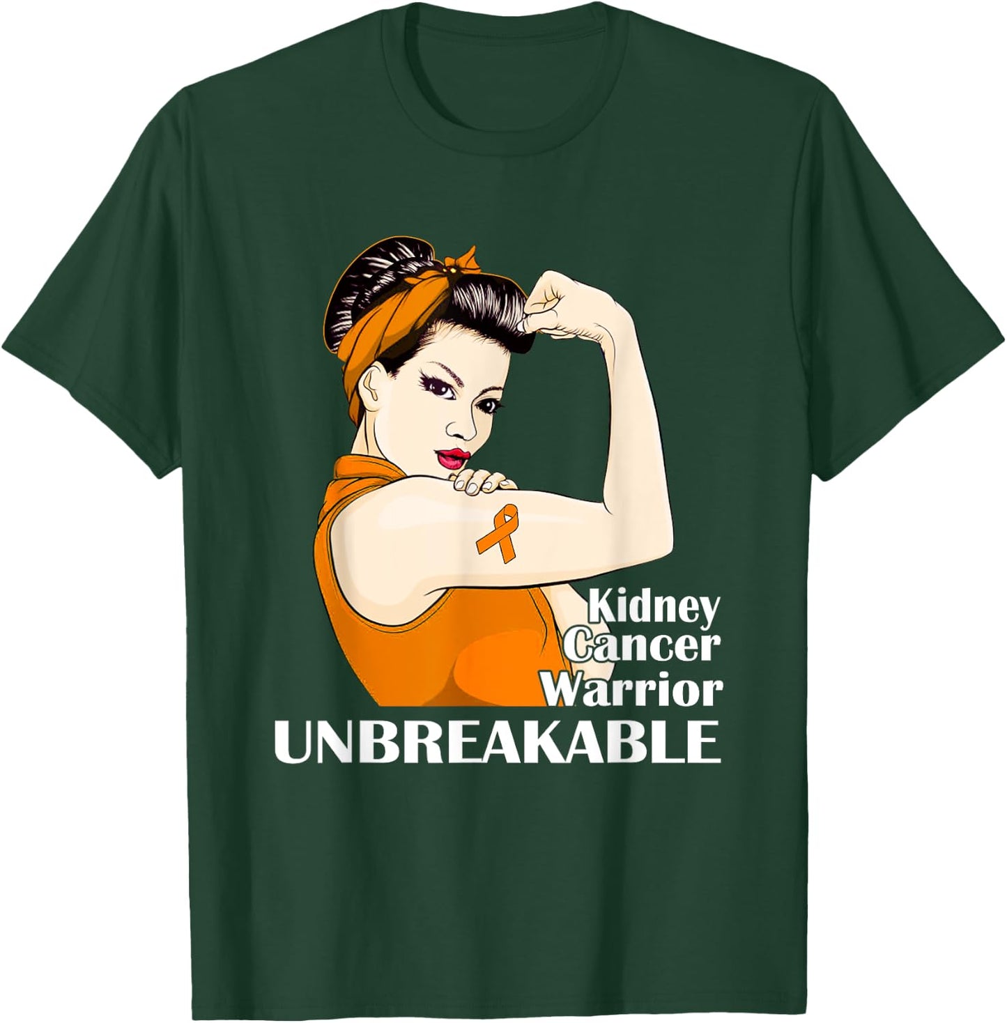 Kidney Cancer Awareness Warrior Unbreakable Survivors Girls T-Shirt - T-Shirt | Forest