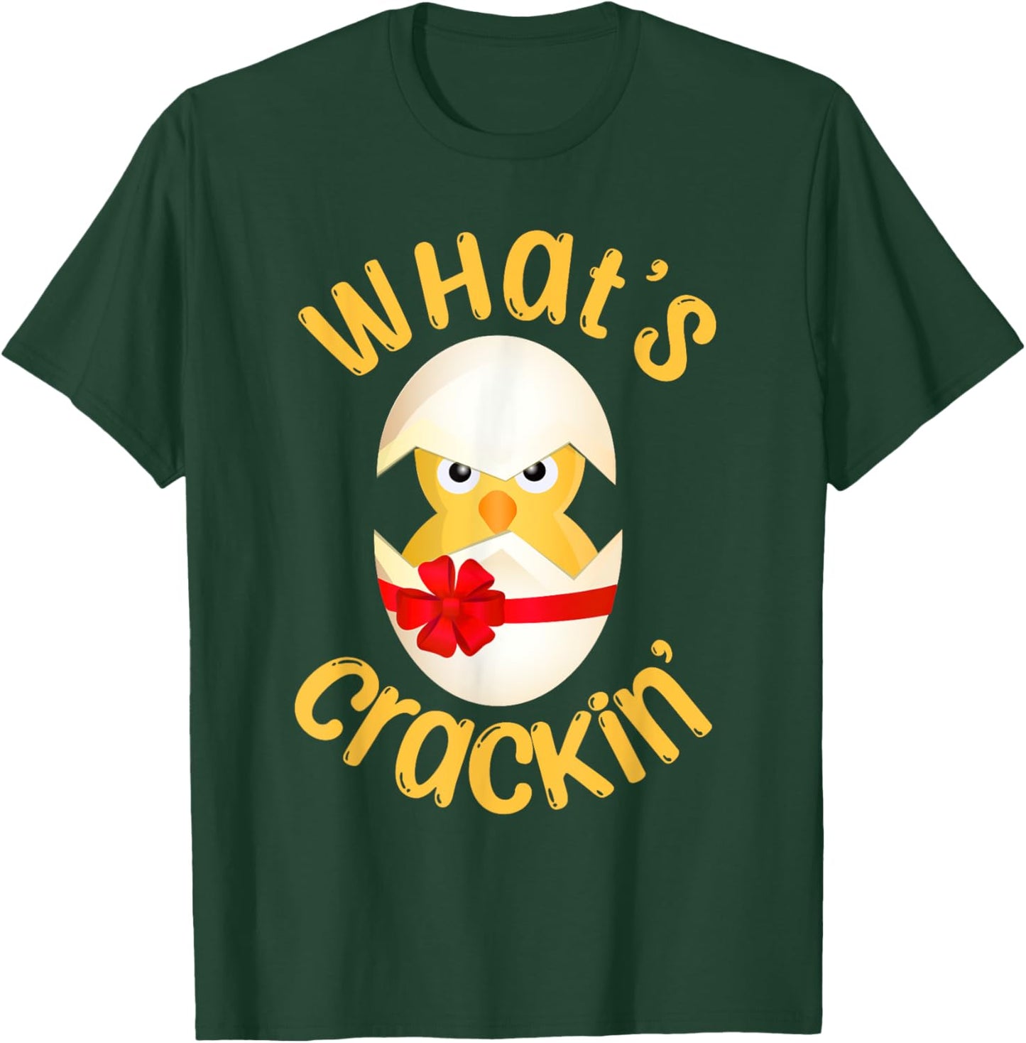 What's Crackin' Hatching Chick Funny Easter Egg Chicks T-Shirt - T-Shirt | Forest