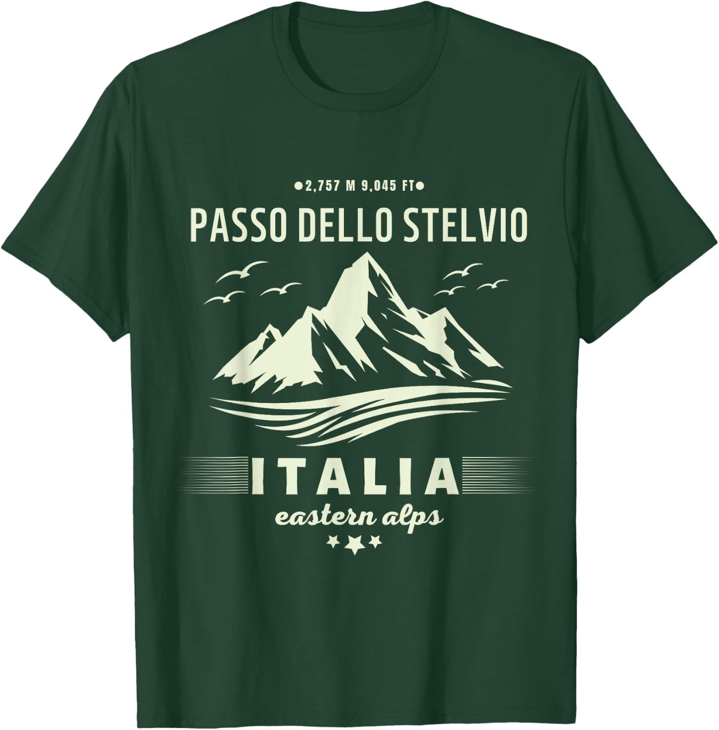 Italian mountain trip, Stelvio pass Strada Statale 38 T-Shirt - T-Shirt | Forest