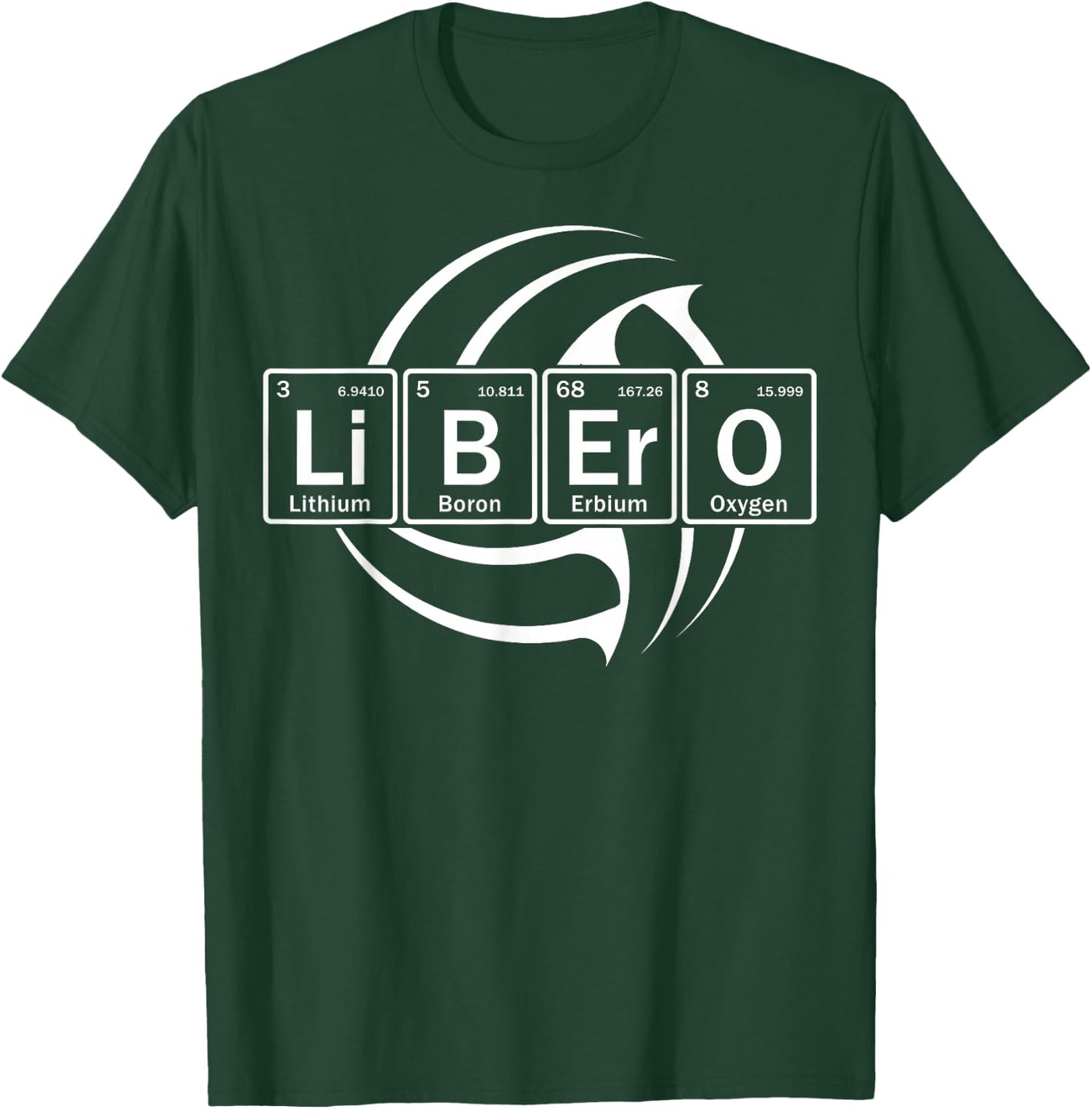 Volleyball Libero in Periodic Table Elements T-Shirt - T-Shirt | Forest