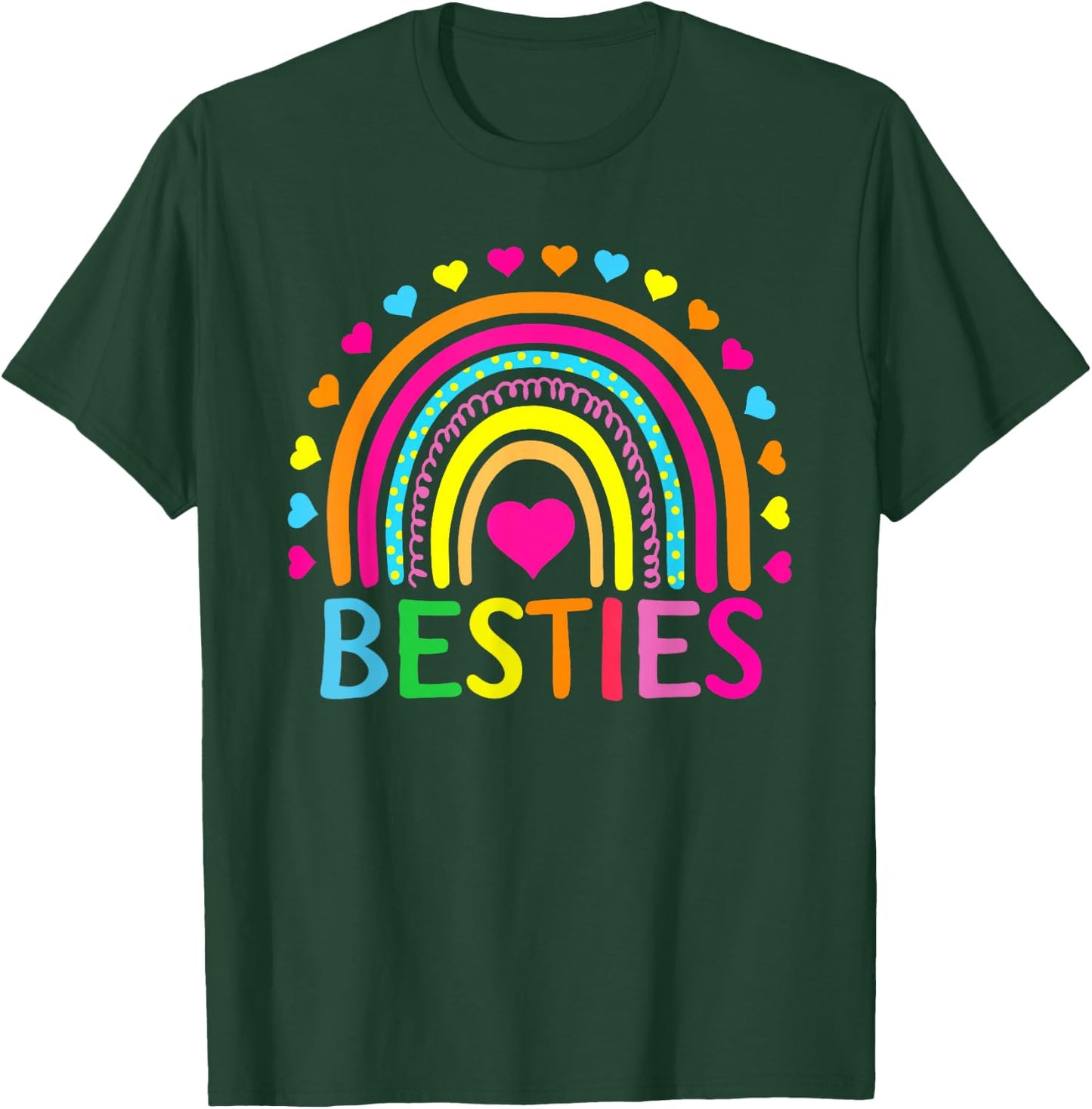 Besties BFF Rainbow Best Friends Bestie Friendship Gifts T-Shirt - T-Shirt | Forest