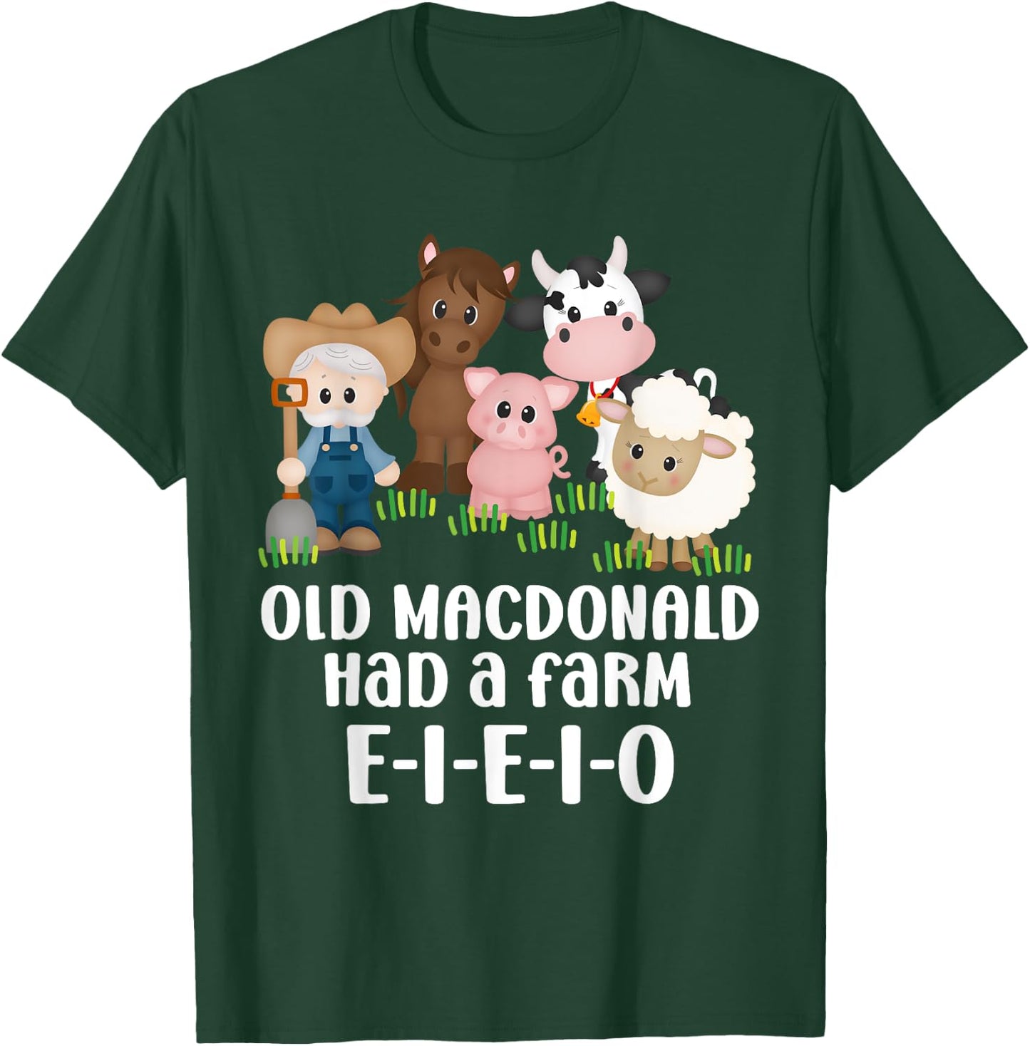 Old MacDonald Had a Farm E-I-E-I-O Nursery Song Toddler Kids T-Shirt - T-Shirt | Forest