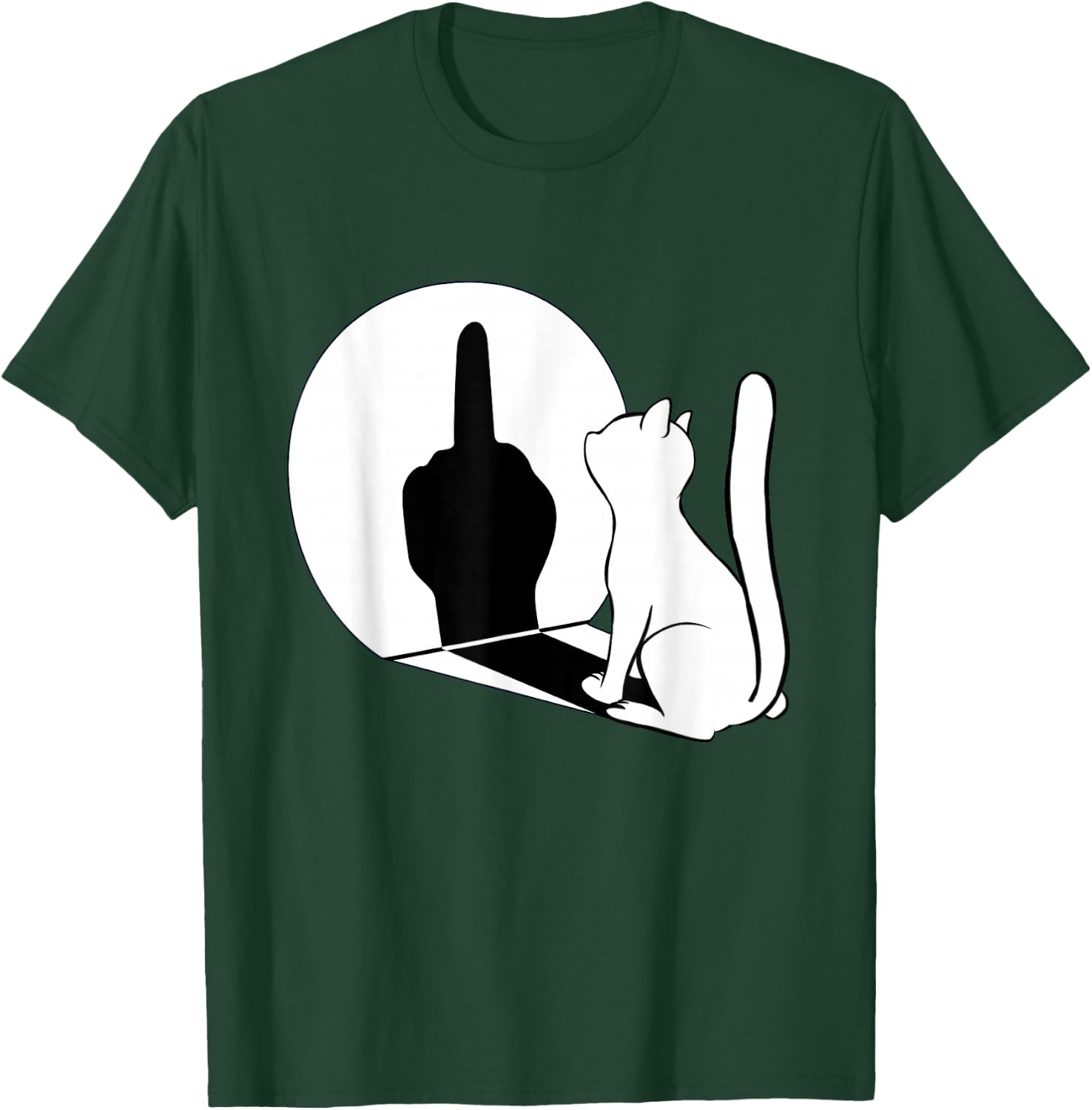 Middle Finger Cat Statement Funny Cat Gift T-Shirt - T-Shirt | Forest