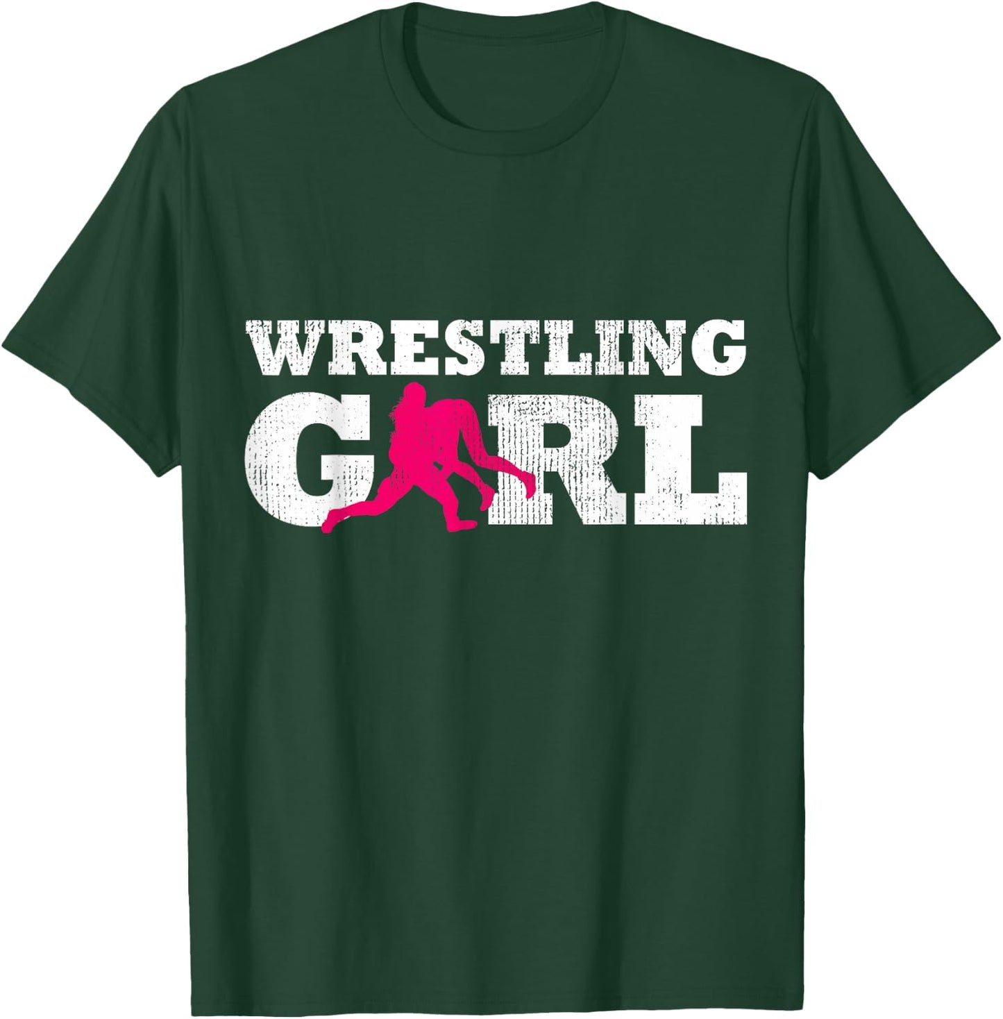 Wrestling Girl Player Silhouette Sport Gift T-Shirt - T-Shirt | Forest