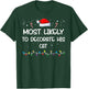 Most Likely To Decorate His Cat Matching Family Xmas T-Shirt - T-Shirt | Forest