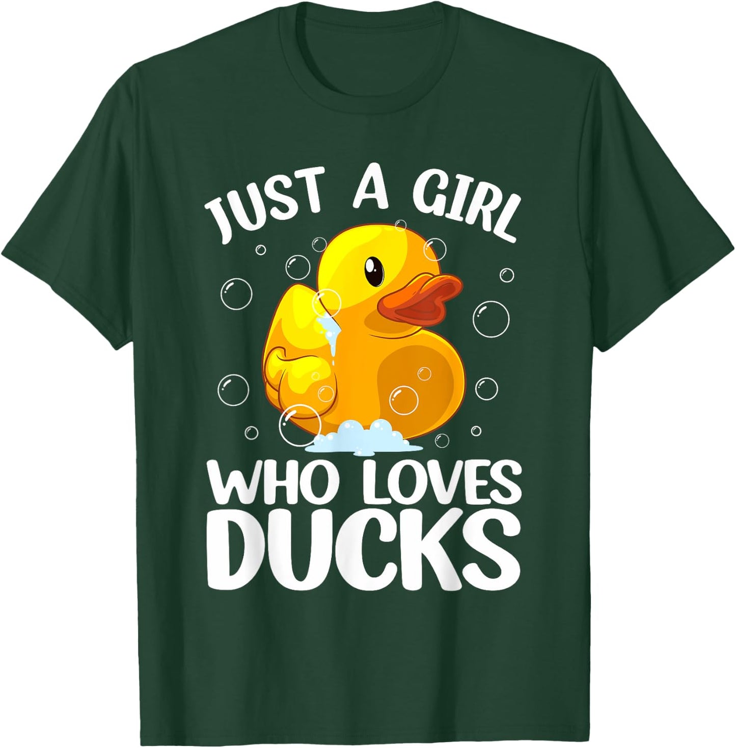 Cute Duck Art For Girls Women Kids Youth Rubber Duck Lover T-Shirt - T-Shirt | Forest