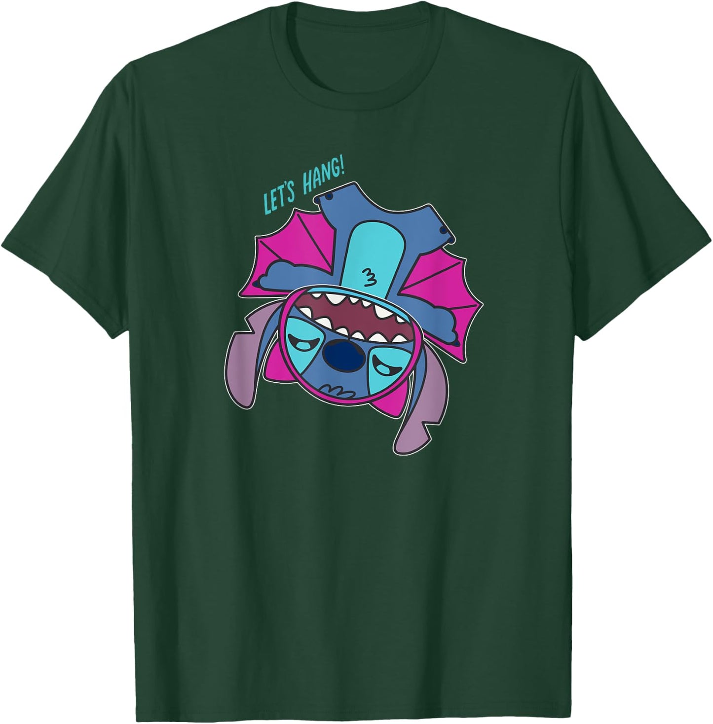 Amazon Essentials Stitch Halloween Bat Costume Let's Hang T-Shirt - T-Shirt | Forest