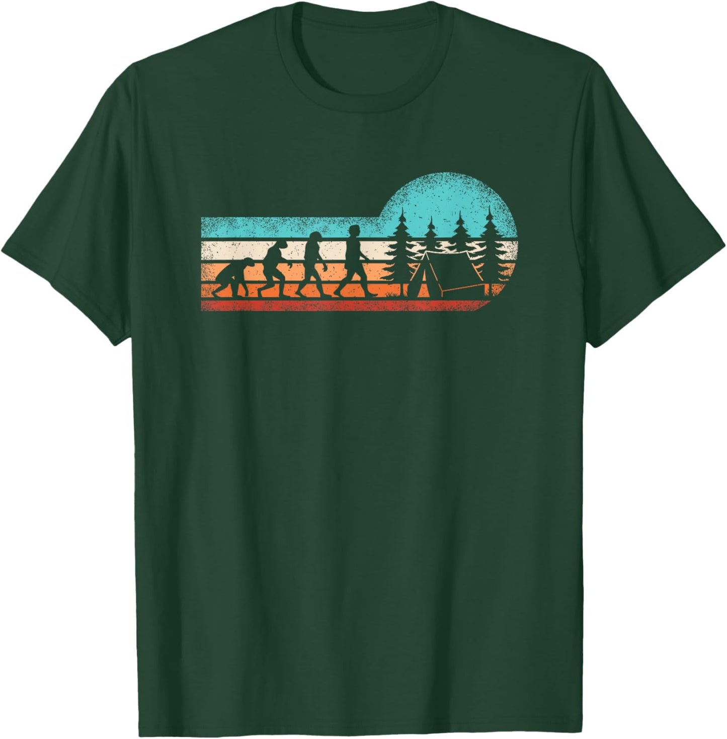 Funny Camping Evolution Hiking Nature Outdoor T-Shirt - T-Shirt | Forest