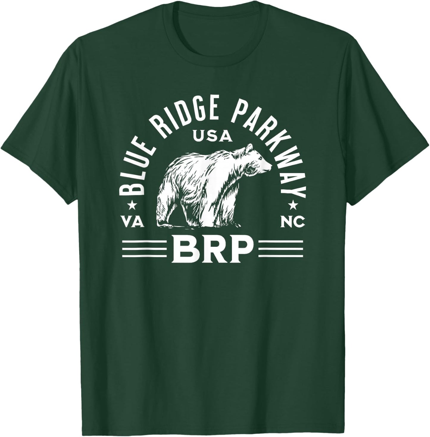 Blue Ridge Parkway NC VA USA Bear Design T-Shirt - T-Shirt | Forest