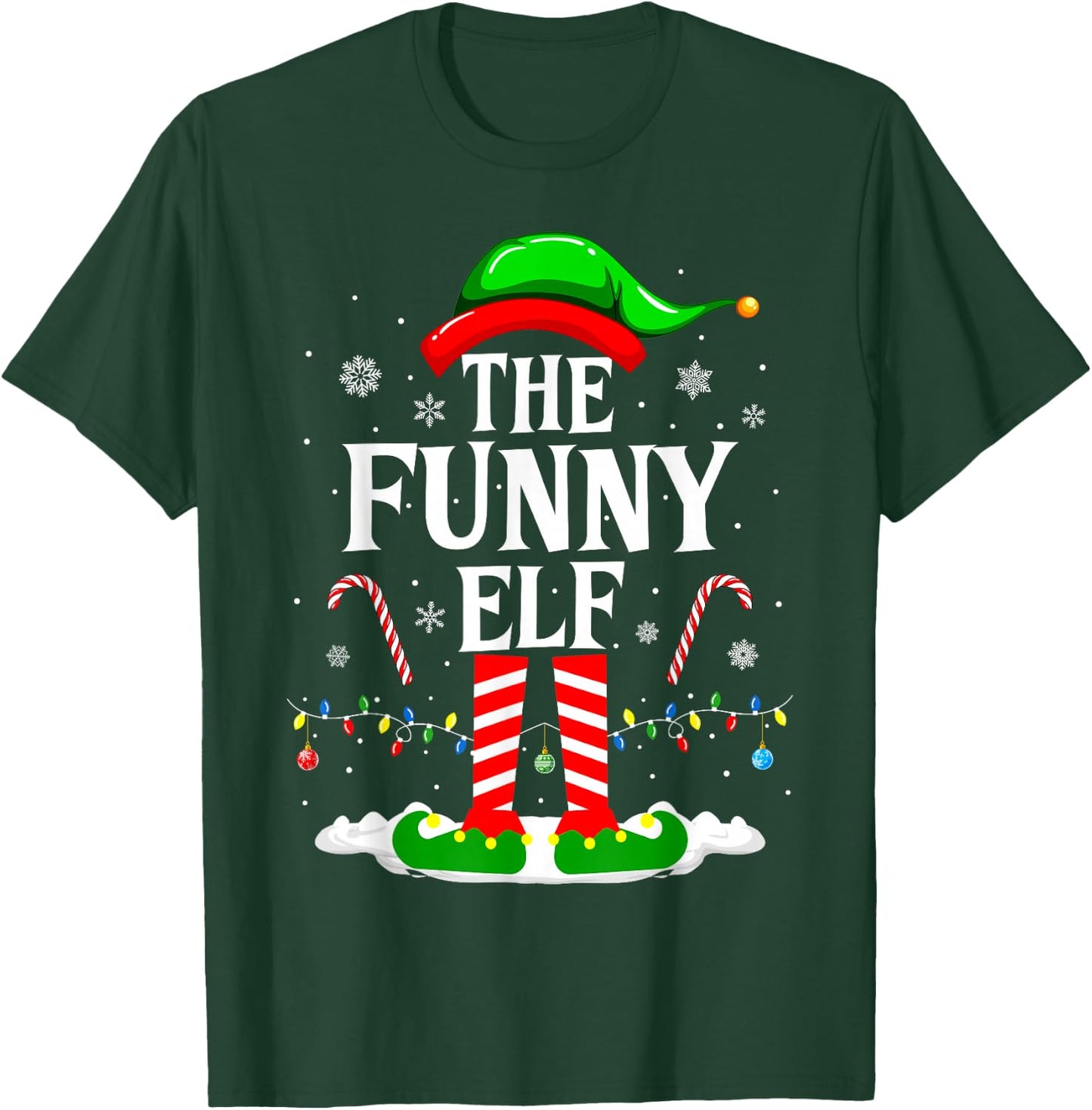 The Funny Elf Xmas Funny Matching Family Group Christmas T-Shirt - T-Shirt | Forest