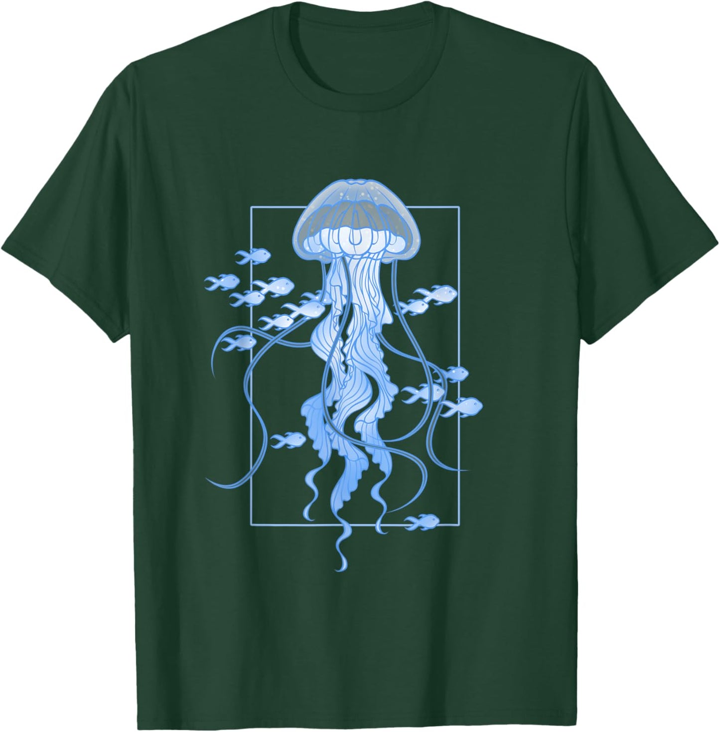 Jellyfish and Fishes Graphic in Sea T-Shirt - T-Shirt | Forest