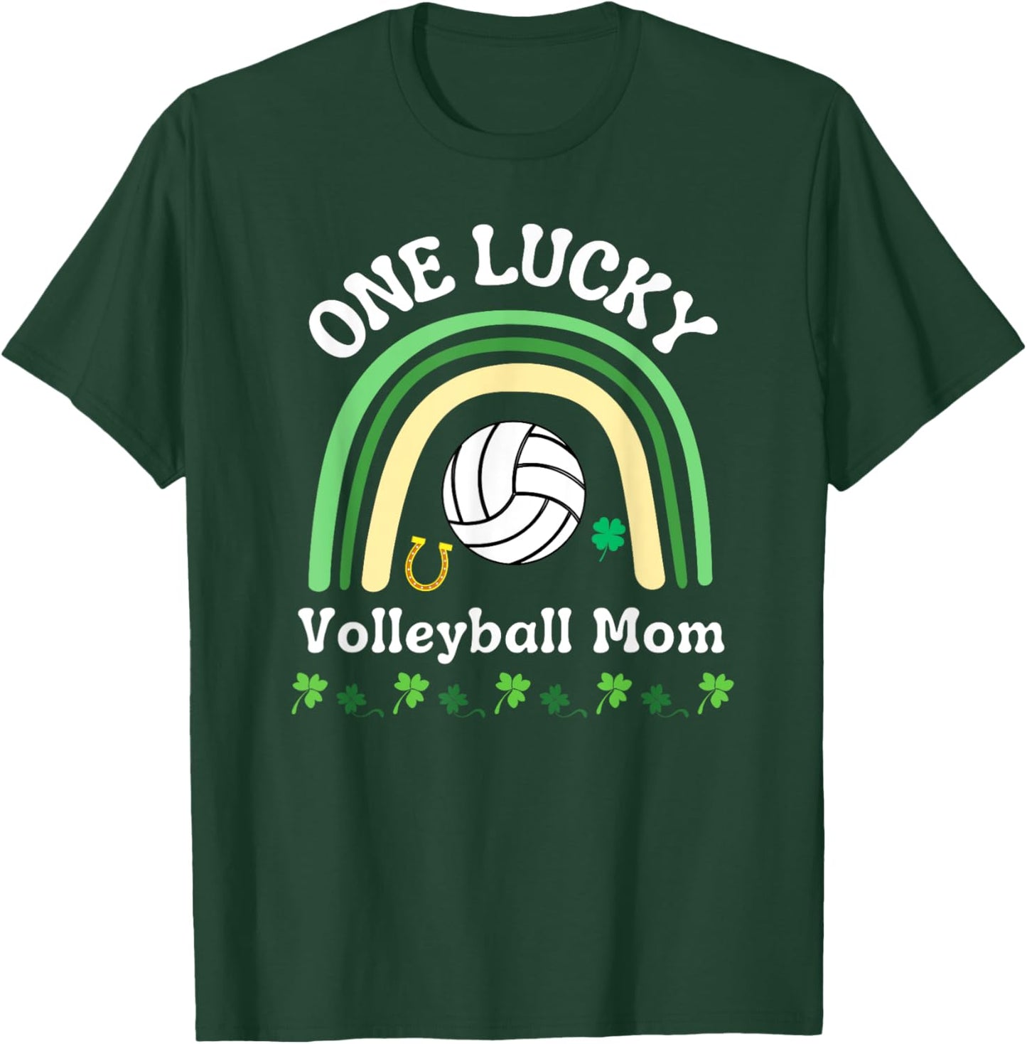 Volleyball Mom St Patrick's Day Irish Shamrock T-Shirt - T-Shirt | Forest
