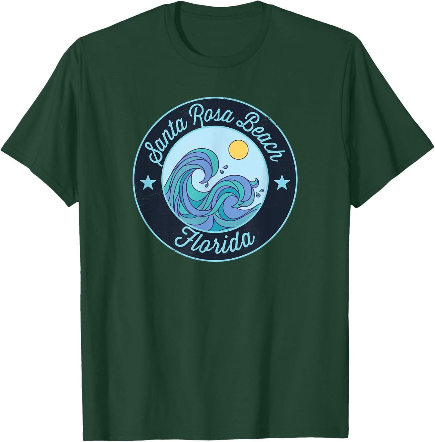 Santa Rosa Beach FL Florida Souvenir Nautical Surfer Graphic Men Women Kids T-Shirt - T-Shirt | Forest