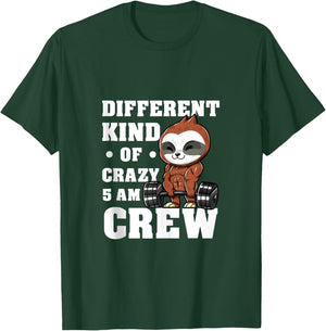 Workout Squad 5AM Crew Funny Gym Quote T-Shirt - T-Shirt | Forest