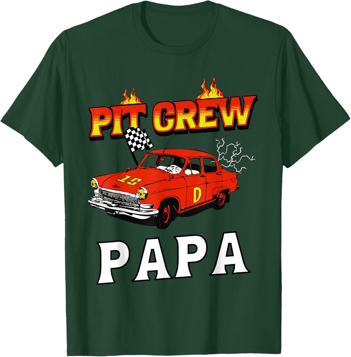 Pit Crew Papa Racing Car Family Matching Birthday Party T-Shirt - T-Shirt | Forest