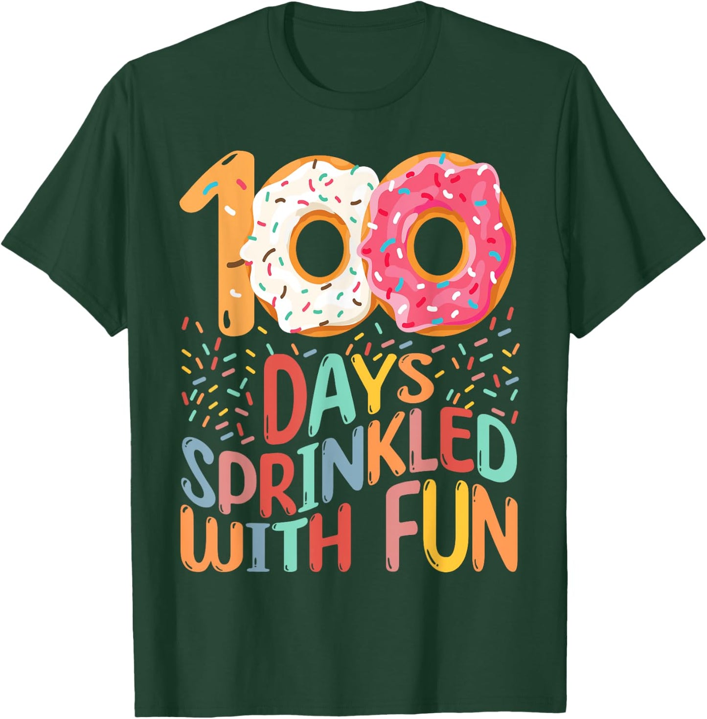 100 Days of School Girls Kindergarten 100th Day of School T-Shirt - T-Shirt | Forest