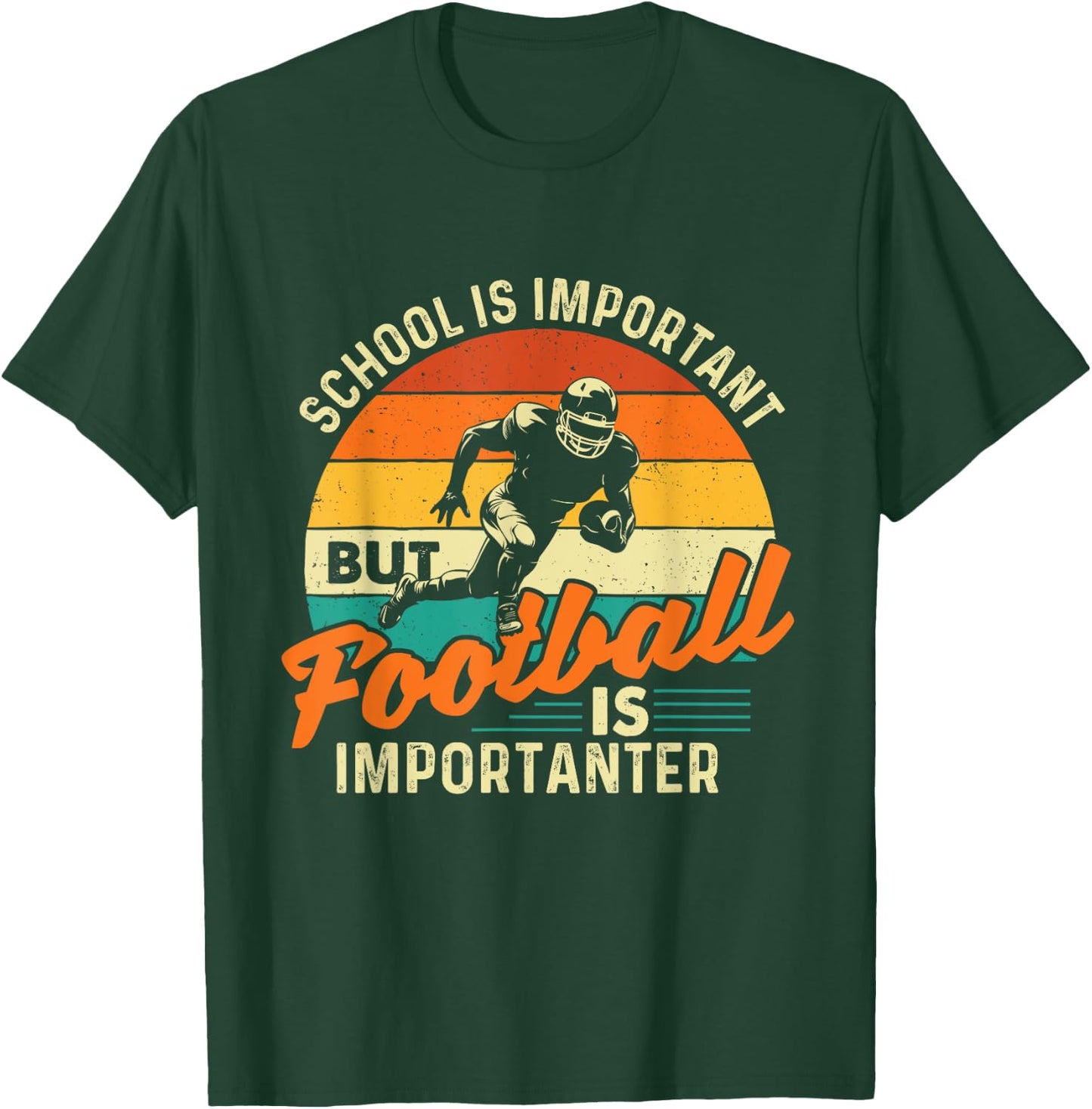 School Is Important But Football Is Importanter - Footballer T-Shirt - T-Shirt | Forest