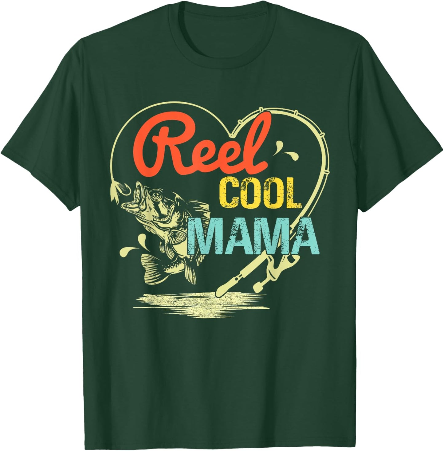 Reel Cool Mama Fishing Mothers Day For T-Shirt - T-Shirt | Forest