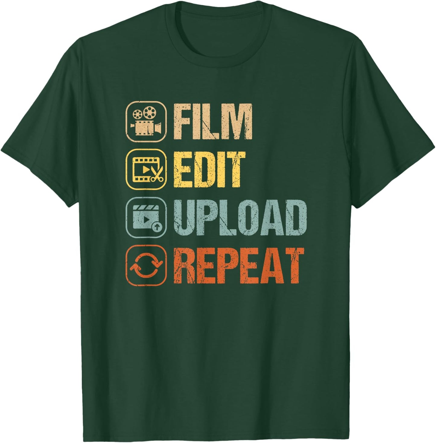 Film Edit Repeat Cinematographers Movie Maker Filmmaker T-Shirt - T-Shirt | Forest