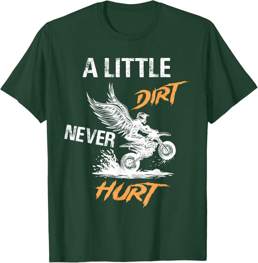Little Dirt never Hurt ,Funny Dirt Bike, Motorcross Man Boys T-Shirt - T-Shirt | Forest