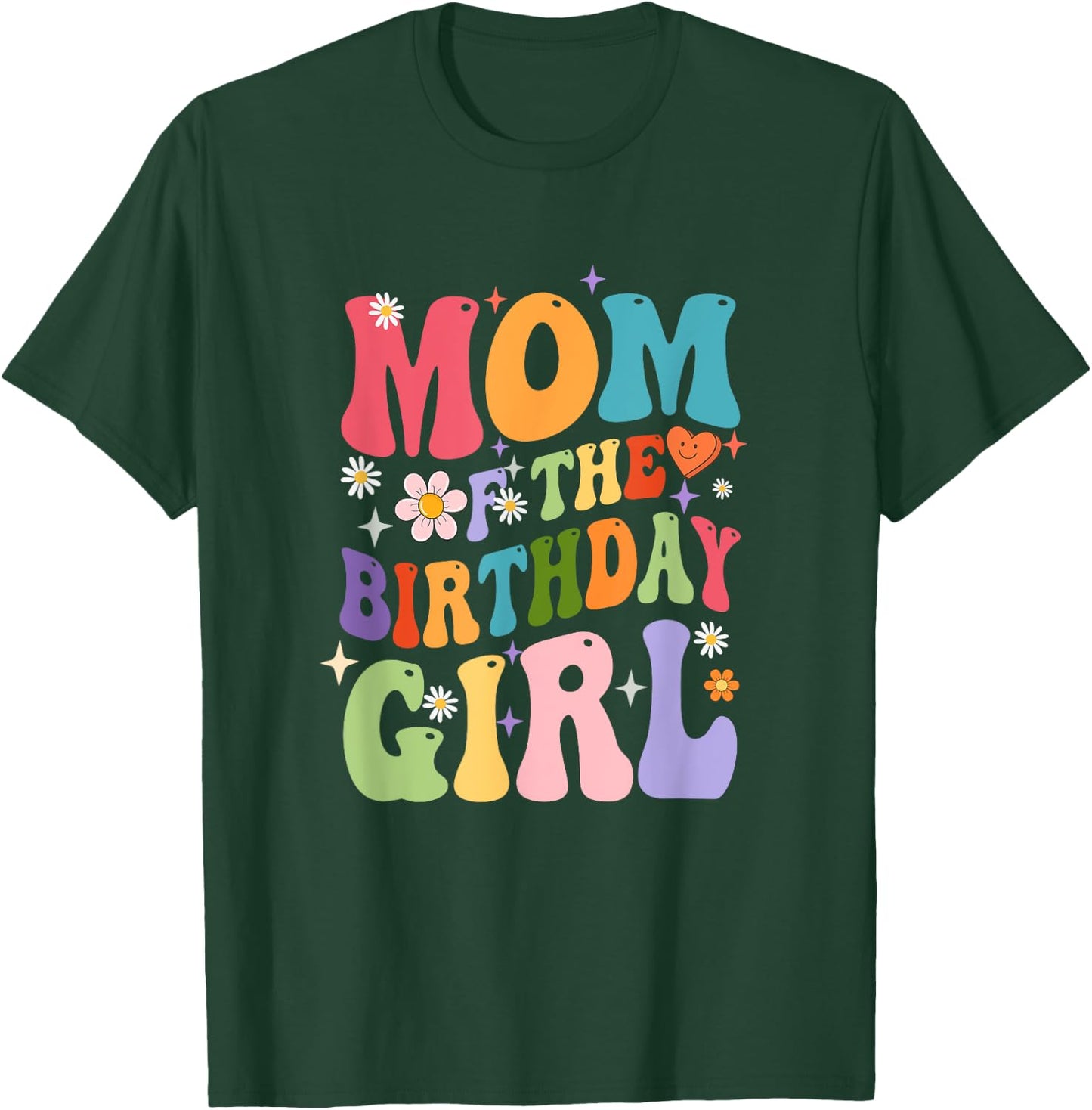 Mom Of The Birthday Girl Groovy Party 1St Birthday Girl T-Shirt - T-Shirt | Forest