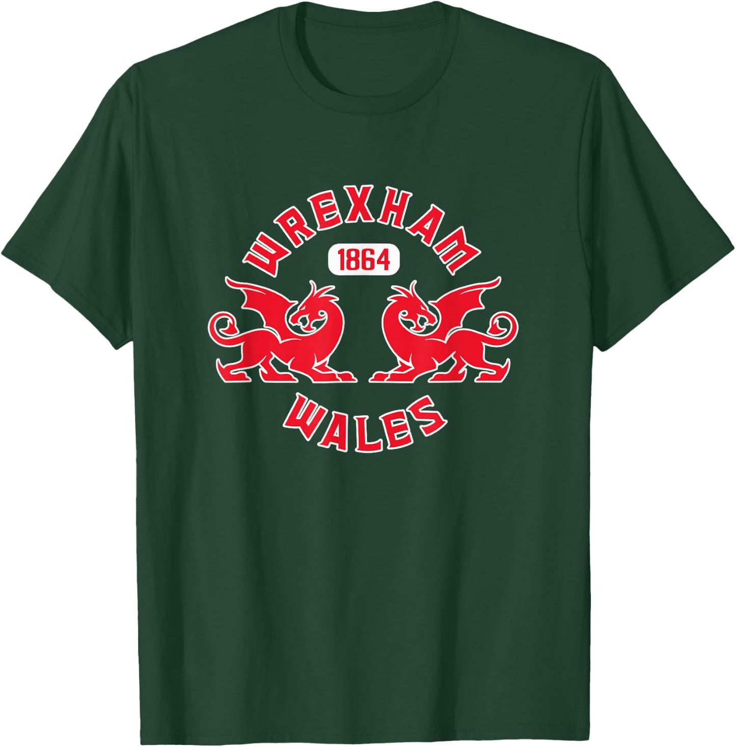 Wrexham Wales 1864 Twin Dragons T-Shirt - T-Shirt | Forest