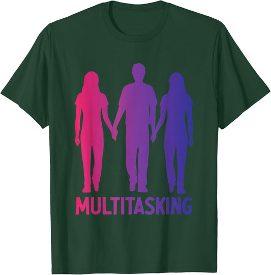 Funny Polyamory Throuple Relationship Poly Pride Polyamorous T-Shirt - T-Shirt | Forest