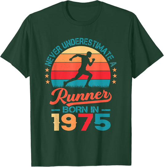 Runner born in 1975 50th Birthday Running 50 Years Old T-Shirt - T-Shirt | Forest