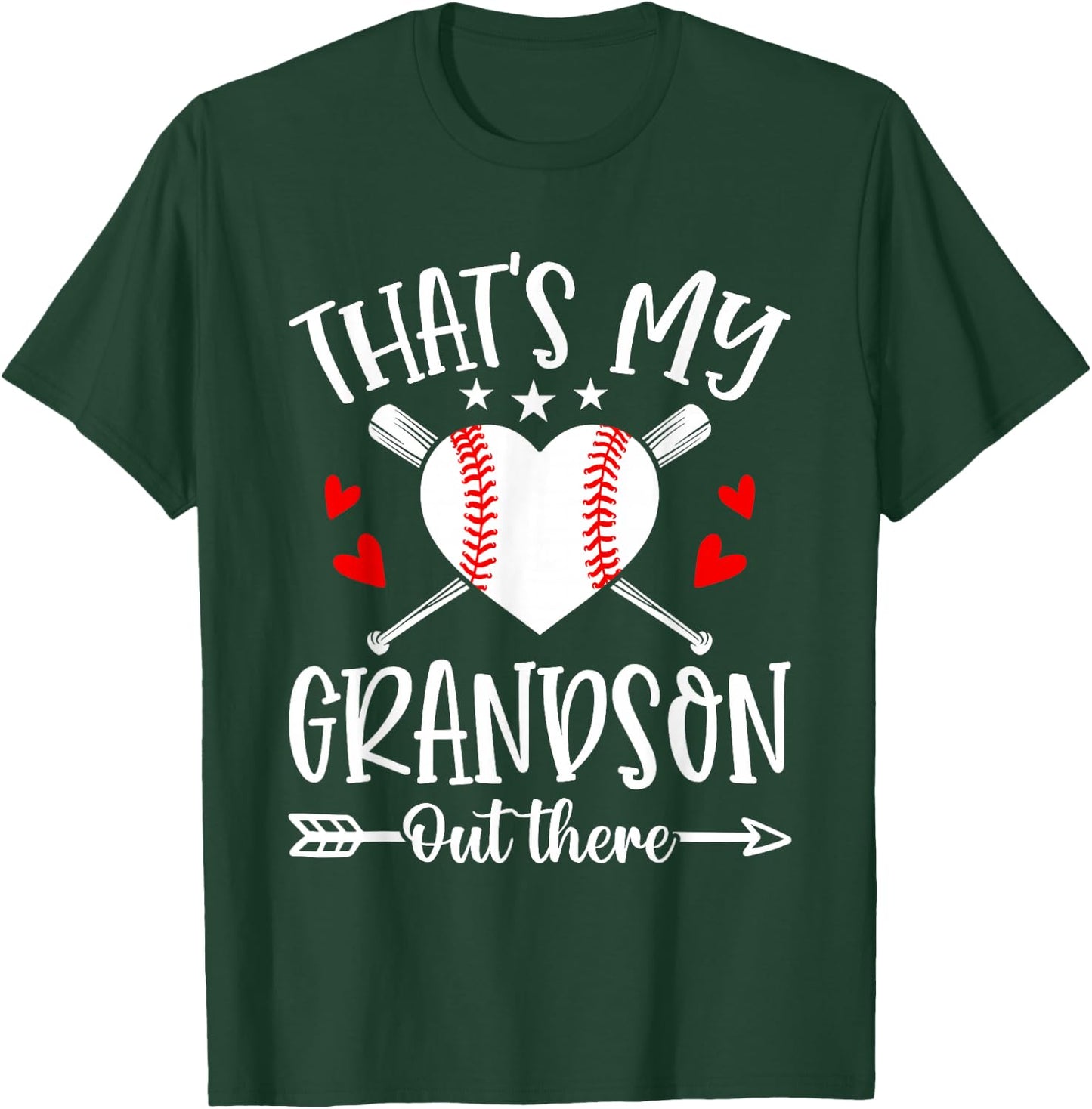 That's My Grandson Out There Baseball Grandma T-Shirt - T-Shirt | Forest
