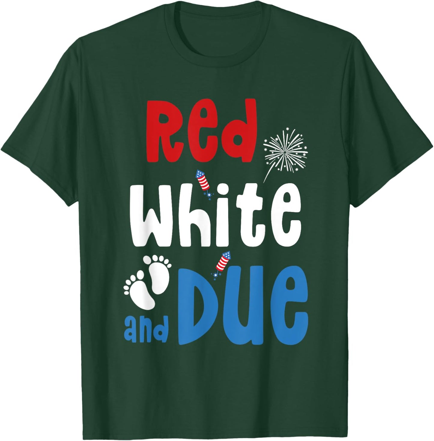 Red White and Due USA 4th of July American T-Shirt - T-Shirt | Forest
