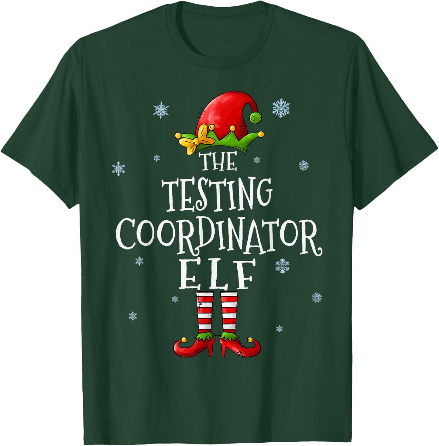 The Testing Coordinator Elf Squad Funny Matching Christmas T-Shirt - T-Shirt | Forest
