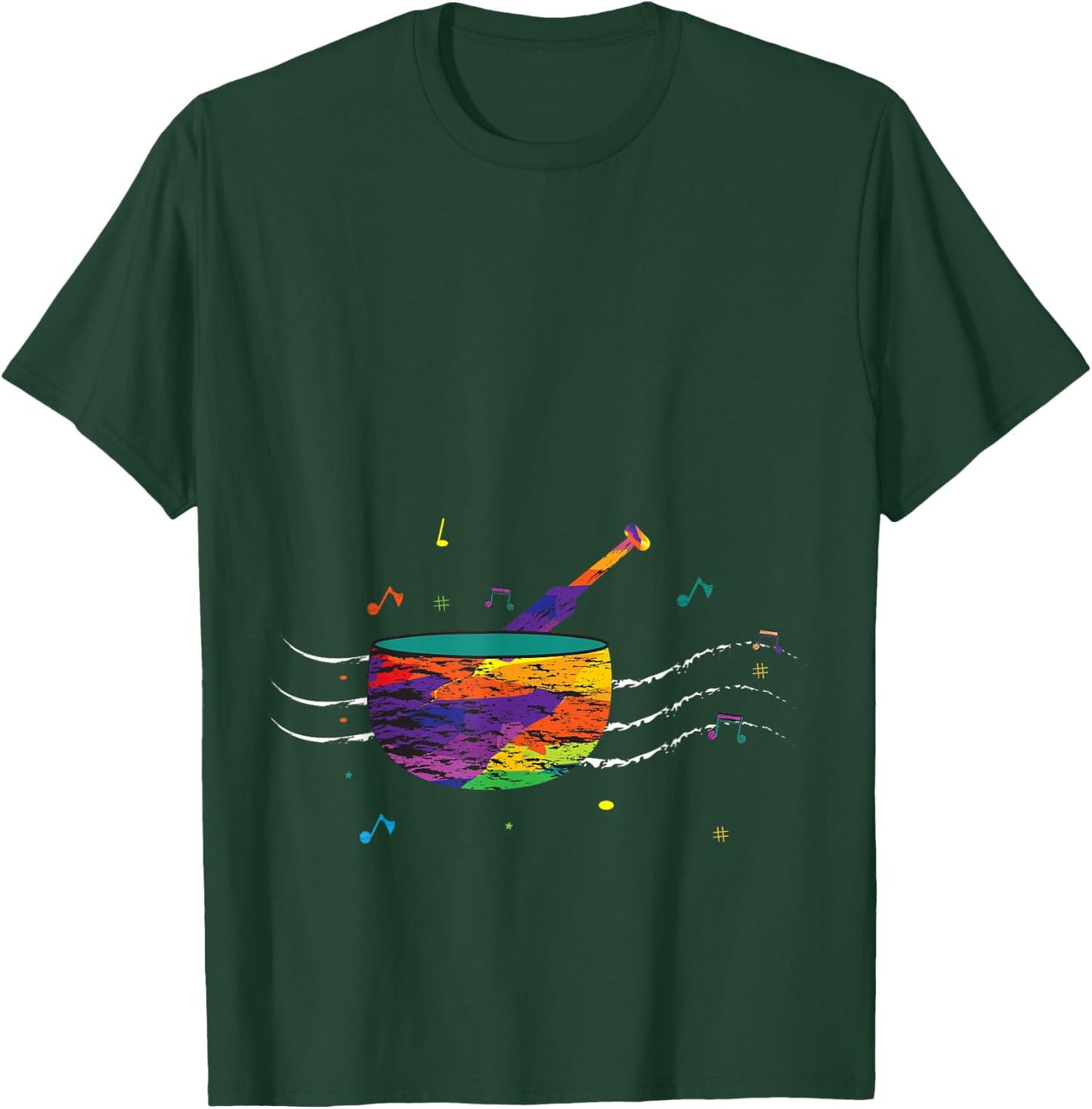 Music Lover, Colorful Singing Bowl, Sound Love, Singing Bowl T-Shirt - T-Shirt | Forest