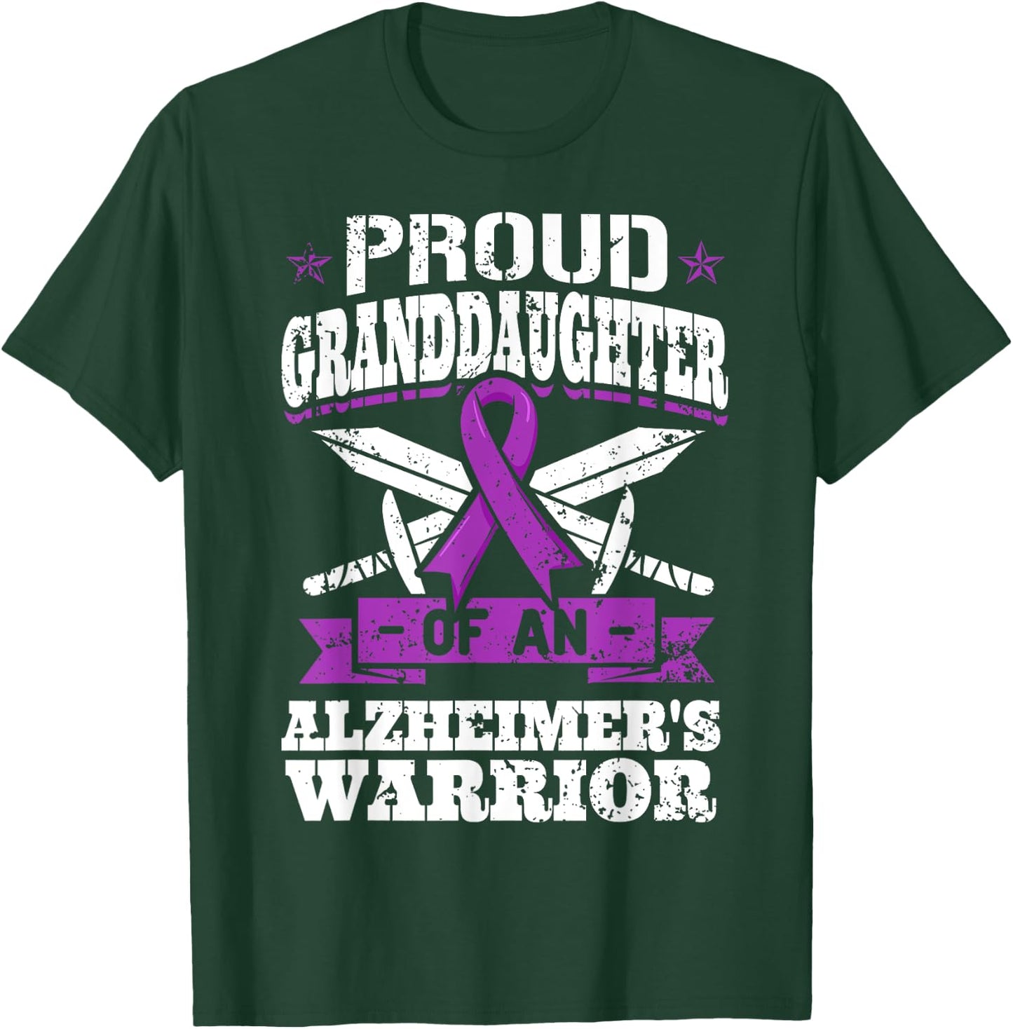 Proud Granddaughter Of An Alzheimer's Warrior Awareness T-Shirt - T-Shirt | Forest