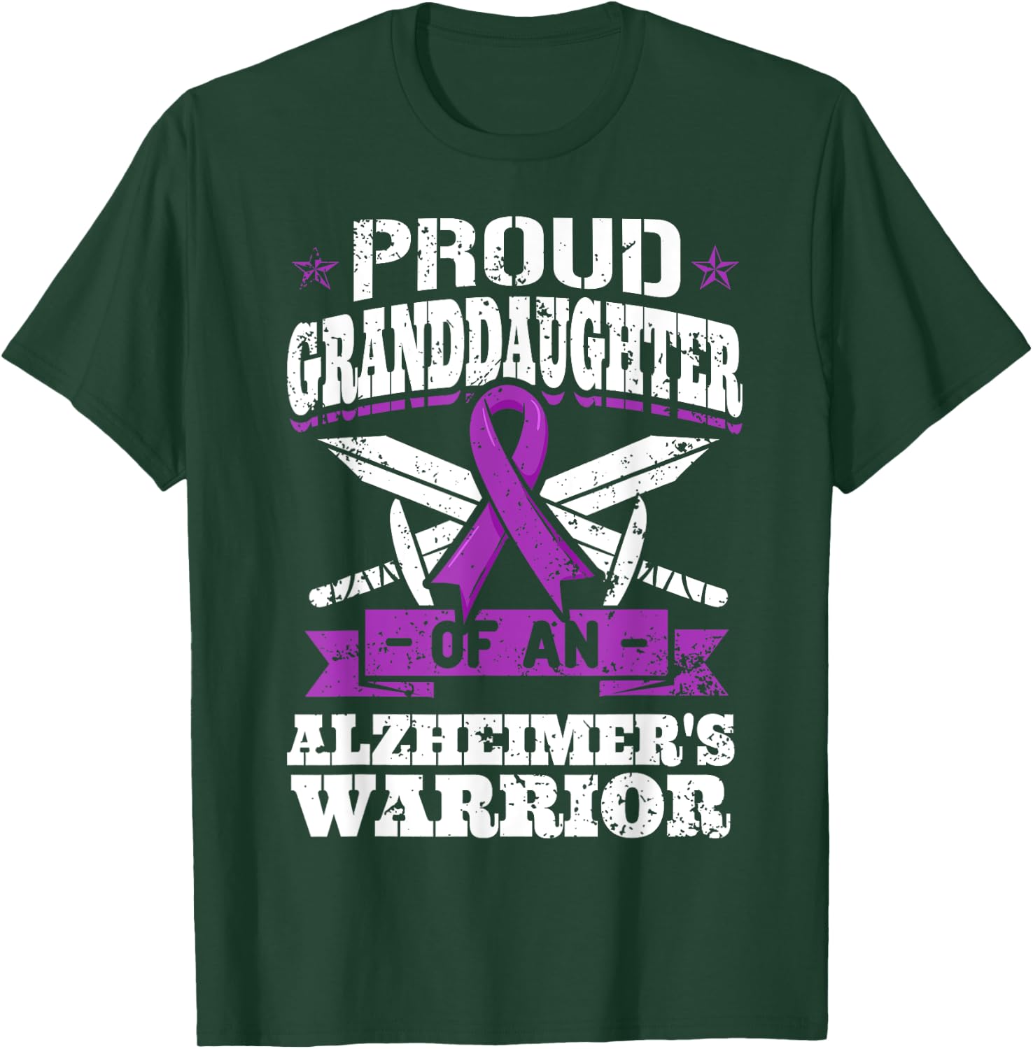 Proud Granddaughter Of An Alzheimer's Warrior Awareness T-Shirt - T-Shirt | Forest
