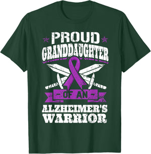 Proud Granddaughter Of An Alzheimer's Warrior Awareness T-Shirt - T-Shirt | Forest