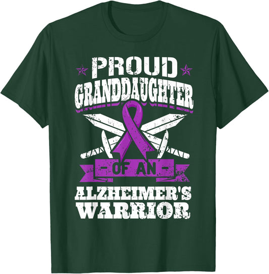Proud Granddaughter Of An Alzheimer's Warrior Awareness T-Shirt - T-Shirt | Forest