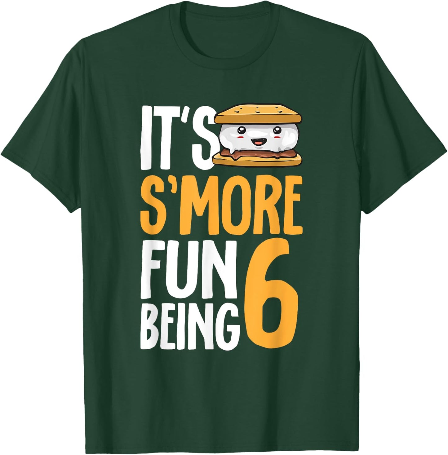 S’more Campfire 6th Birthday Marshmallow Camping Smore T-Shirt - T-Shirt | Forest