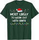 Most Likely To Work Out with Santa Matching Family Xmas T-Shirt - T-Shirt | Forest