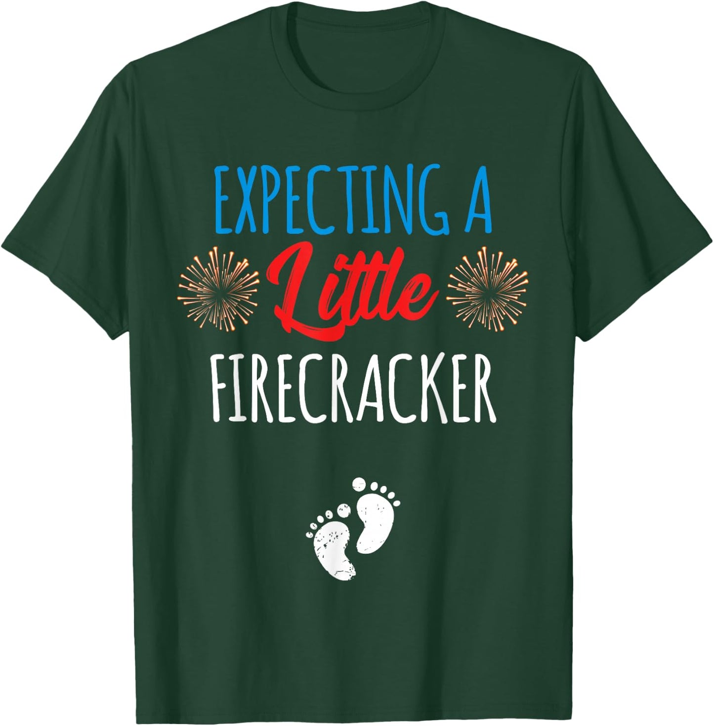 Expecting a Little Firecracker New Mom 4th of July Pregnancy T-Shirt - T-Shirt | Forest