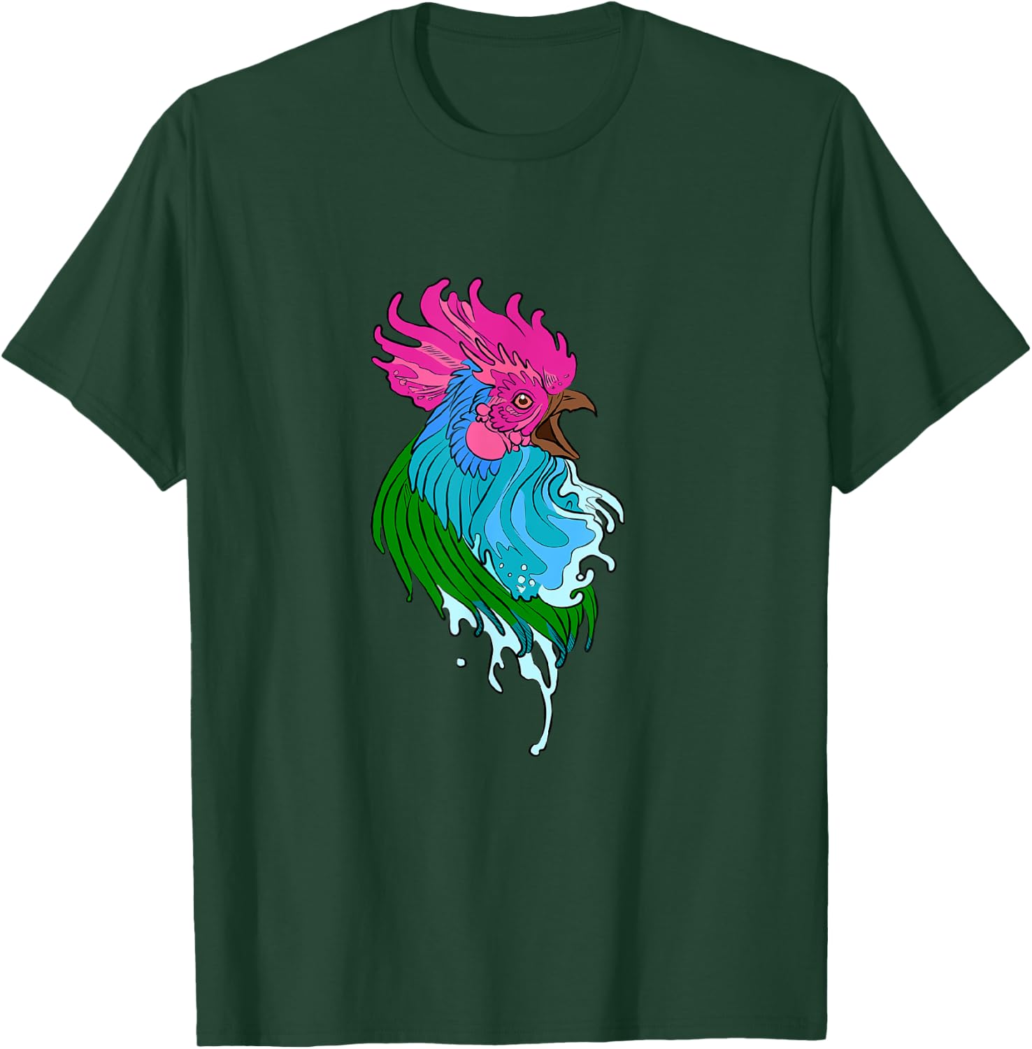 Chicken / Rooster / Cockerel / Capon / Yardbird / Angry T-Shirt - T-Shirt | Forest