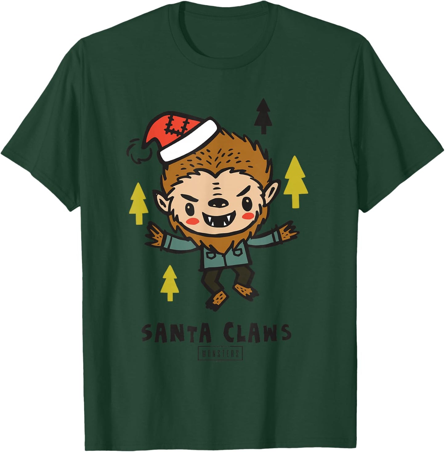 Universal Monsters The Wolf Man Santa Claws T-Shirt - T-Shirt | Forest